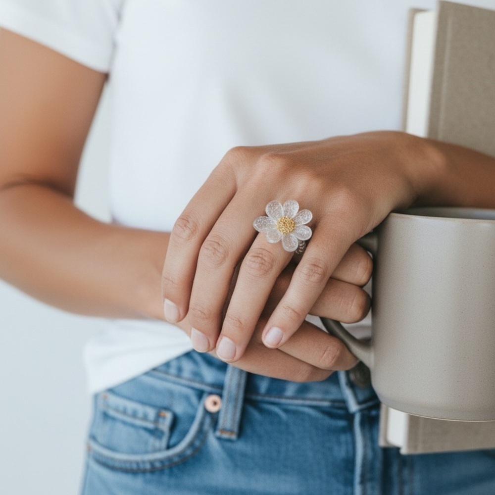 Floral Gold and Silver Women's Ring